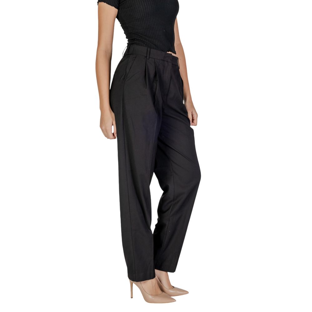 Vila Clothes Black Polyester Dress Pants