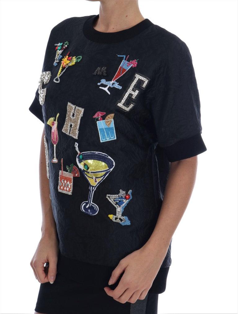 سترة كوكتيل من دولتشي آند غابانا باللون الأسود من البروكار الكريستالي