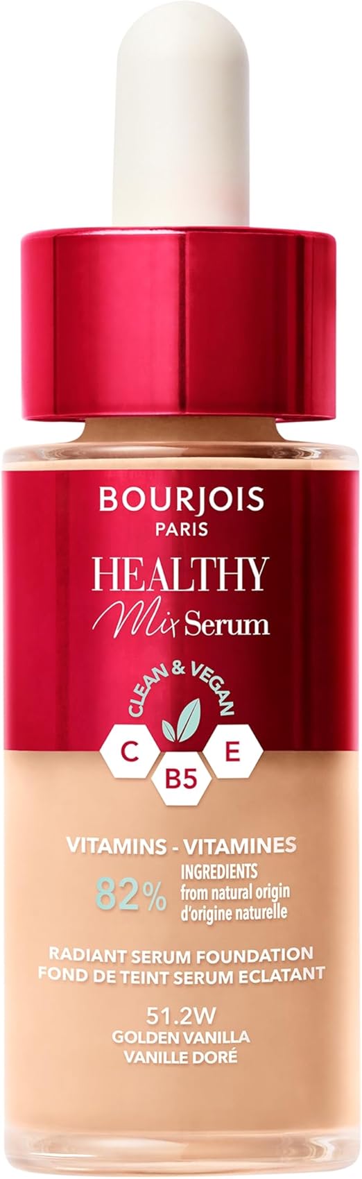 Bourjois Healthy Mix Serum Clean & Vegan C, B5, E Vitamins Radiant Serum Foundation - 30ml
