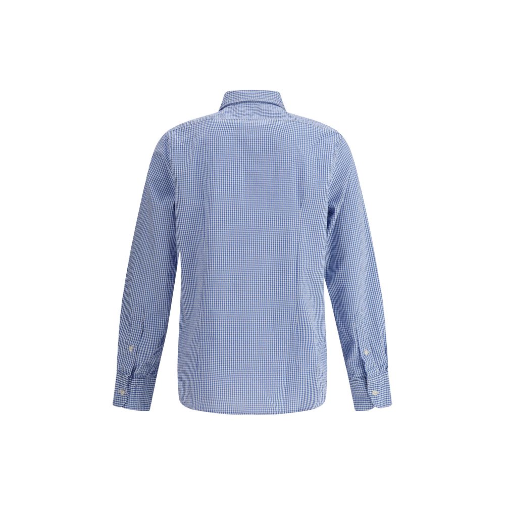 Deperlu Blue Cotton Pattern Shirt
