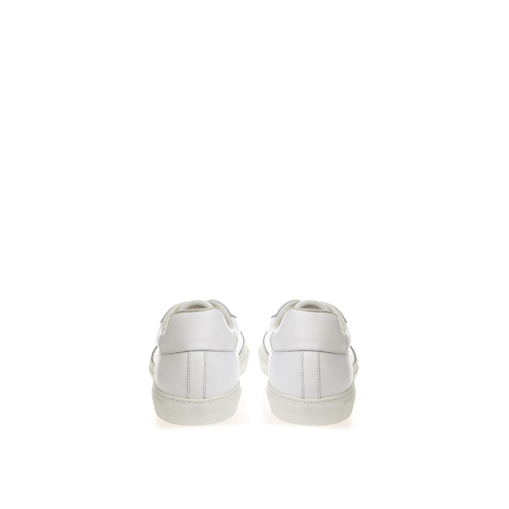 Roberto Cavalli White Leather Low Top Sneakers