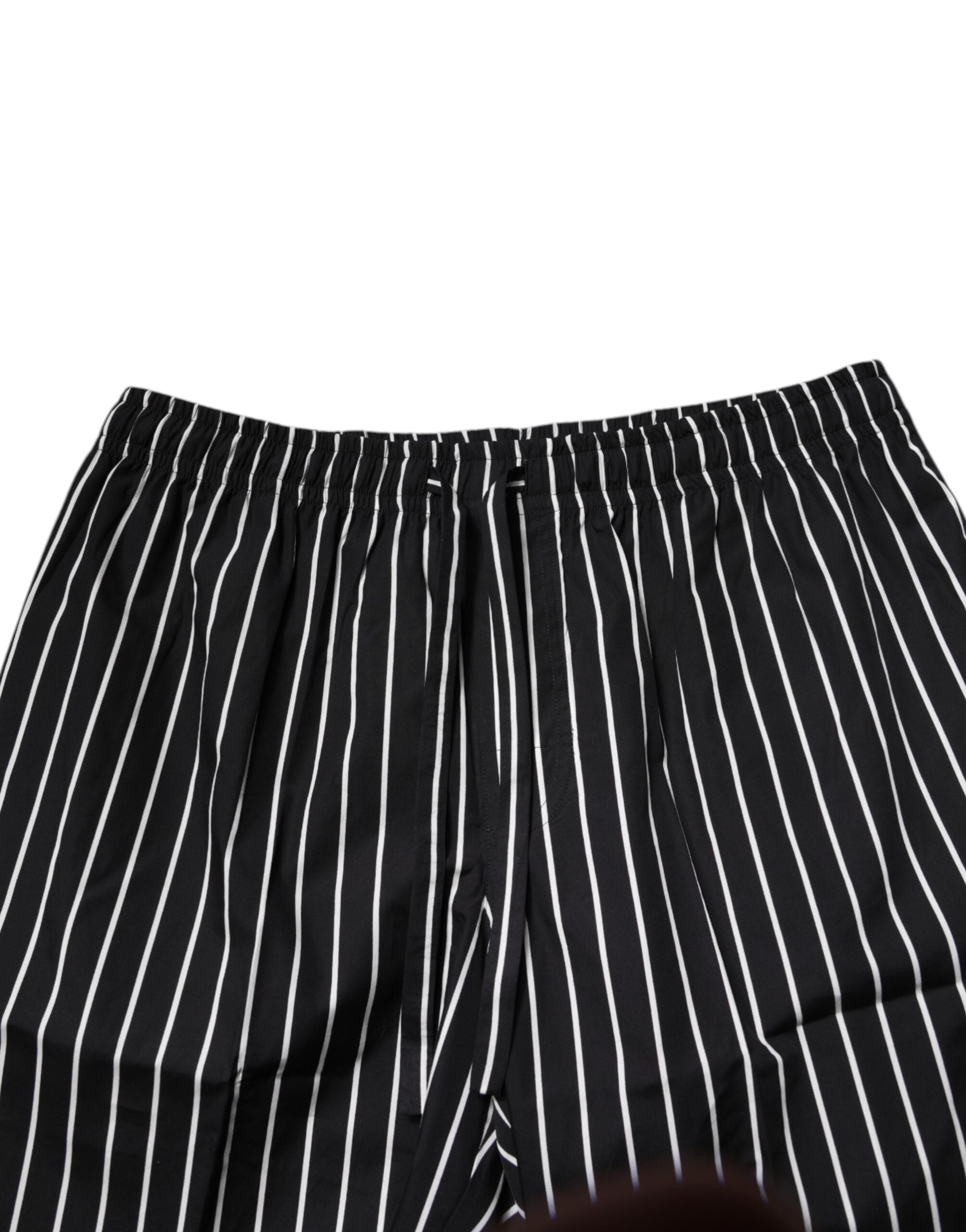 Dolce & Gabbana Black White Stripes Cotton Men Pajama Set Sleepwear