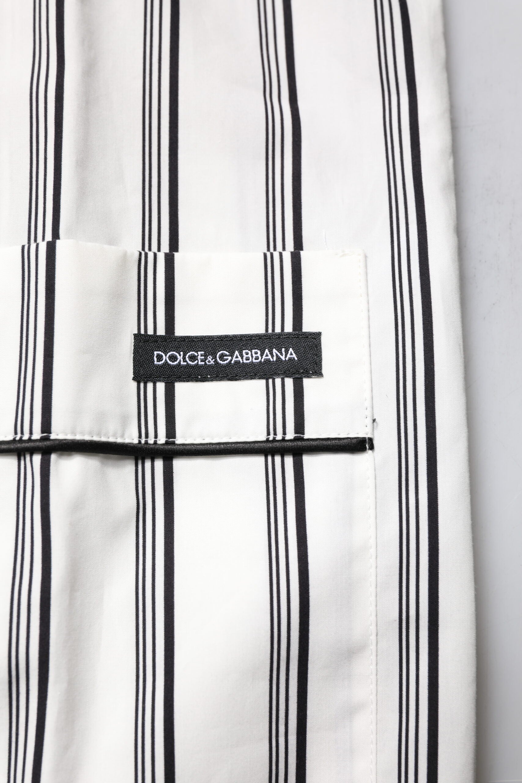 Dolce & Gabbana White Black Stripes Cotton Men Pajama Set Sleepwear