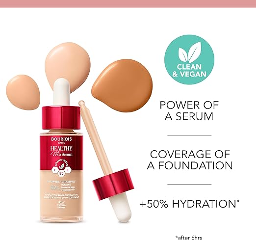 Bourjois Healthy Mix Serum Clean & Vegan C, B5, E Vitamins Radiant Serum Foundation - 30ml