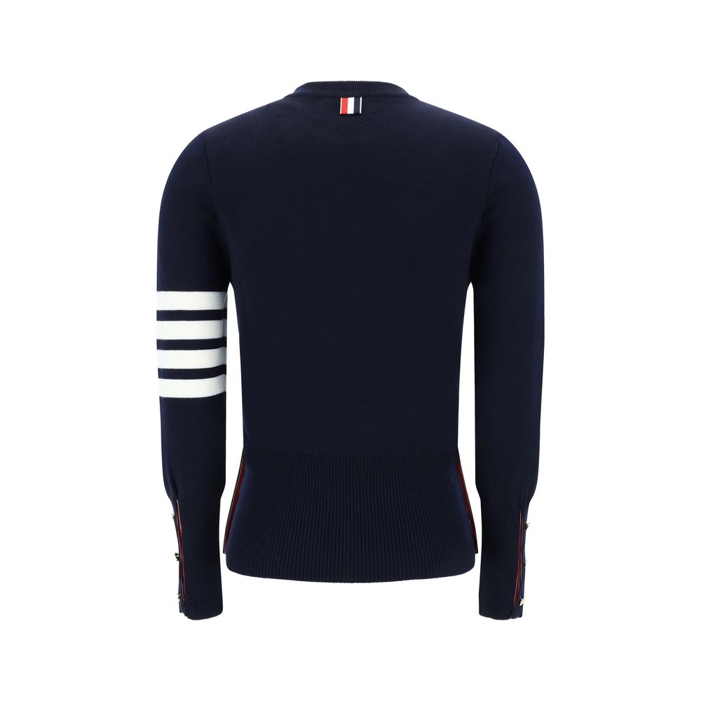 Thom Browne Blue Fleece Wool Sweatshirt