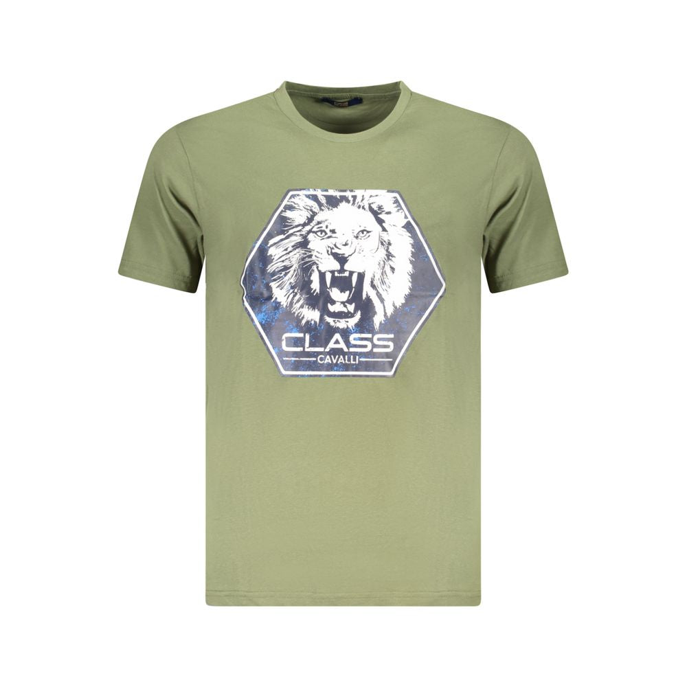 Cavalli Class Verde Cotton Men T-Shirt