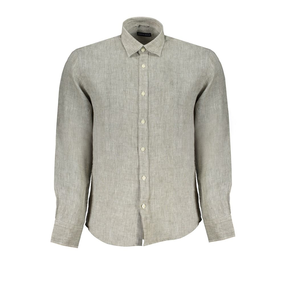 North Sails "Grigio Linen Men's Shirt with Italian Collar"