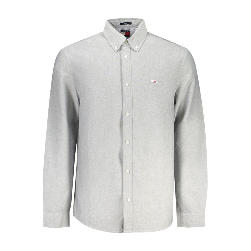 Tommy Hilfiger Grigio Cotton Men Shirt