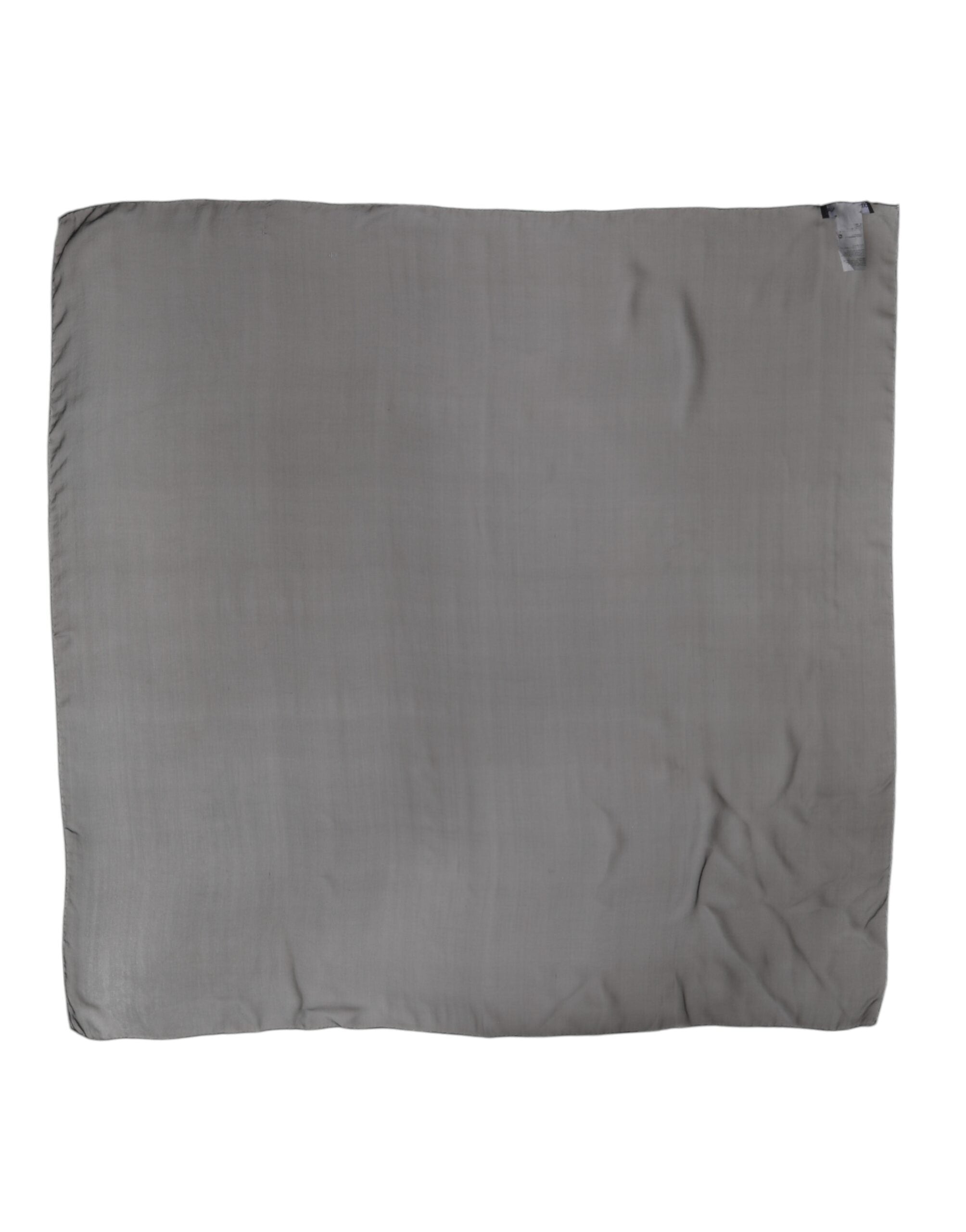 Dolce & Gabbana Gray Black Silk Square Women Foulard Scarf