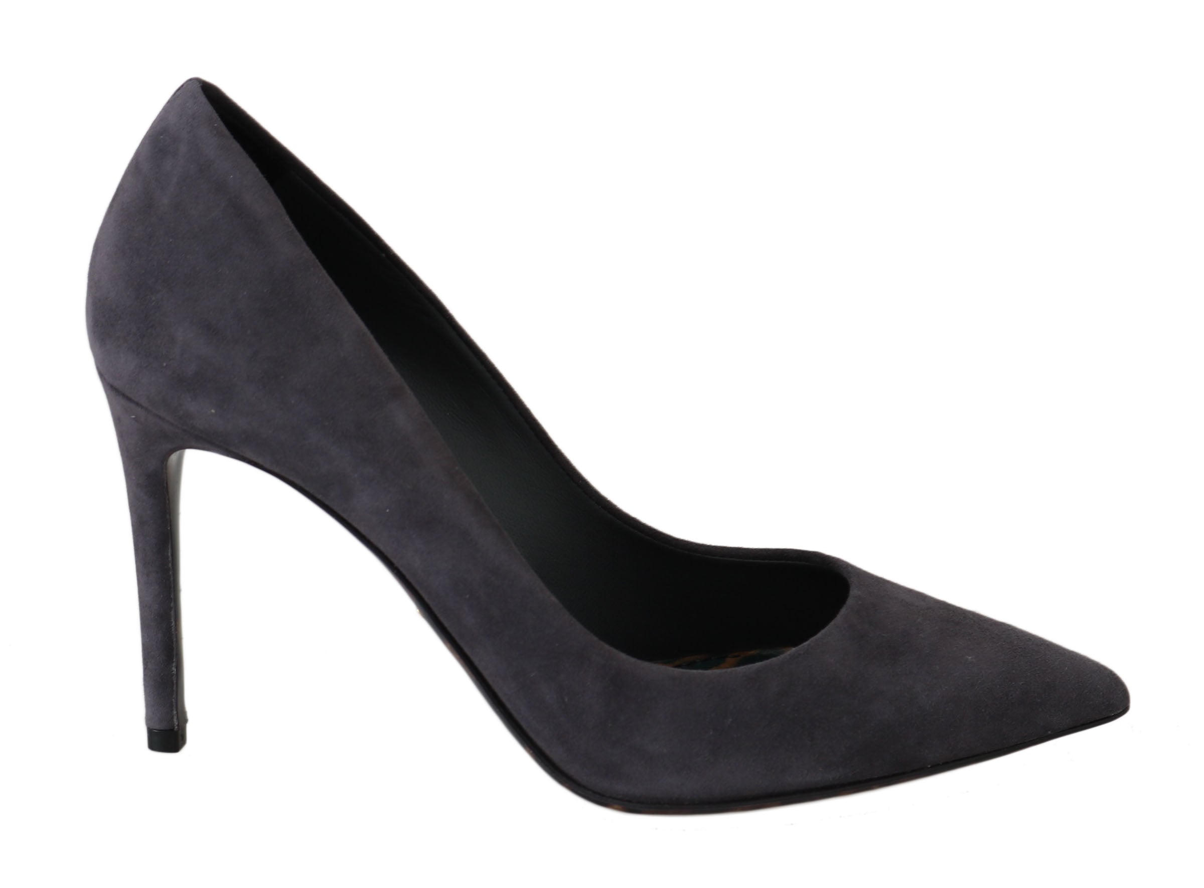 Dolce & Gabbana Gray Suede Leather Stiletto Shoes Heels