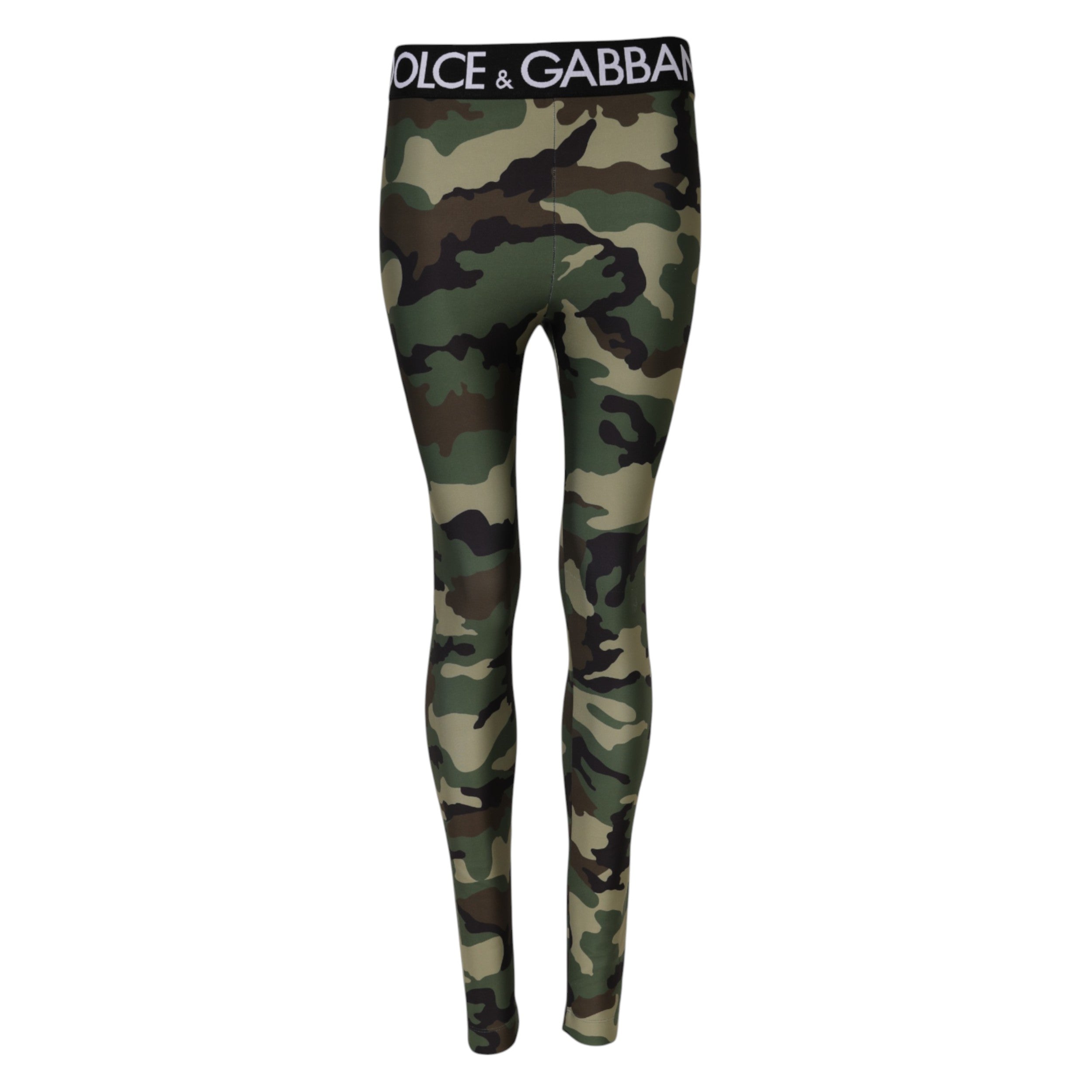 Dolce & Gabbana Multicolor Camouflage DG Waist Leggings Pants