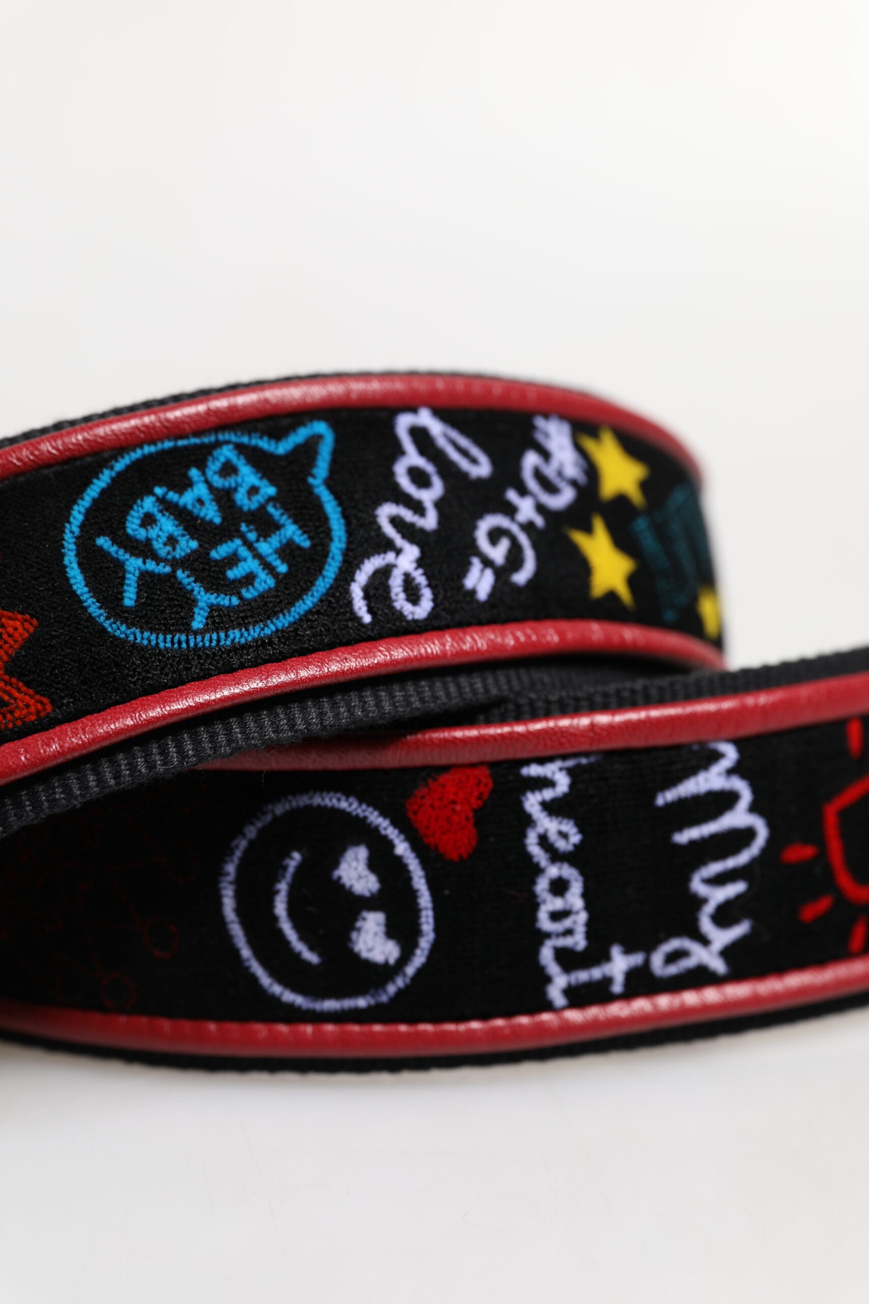 Dolce & Gabbana Black Cotton Printed Women Bag Accessory Shoulder Strap