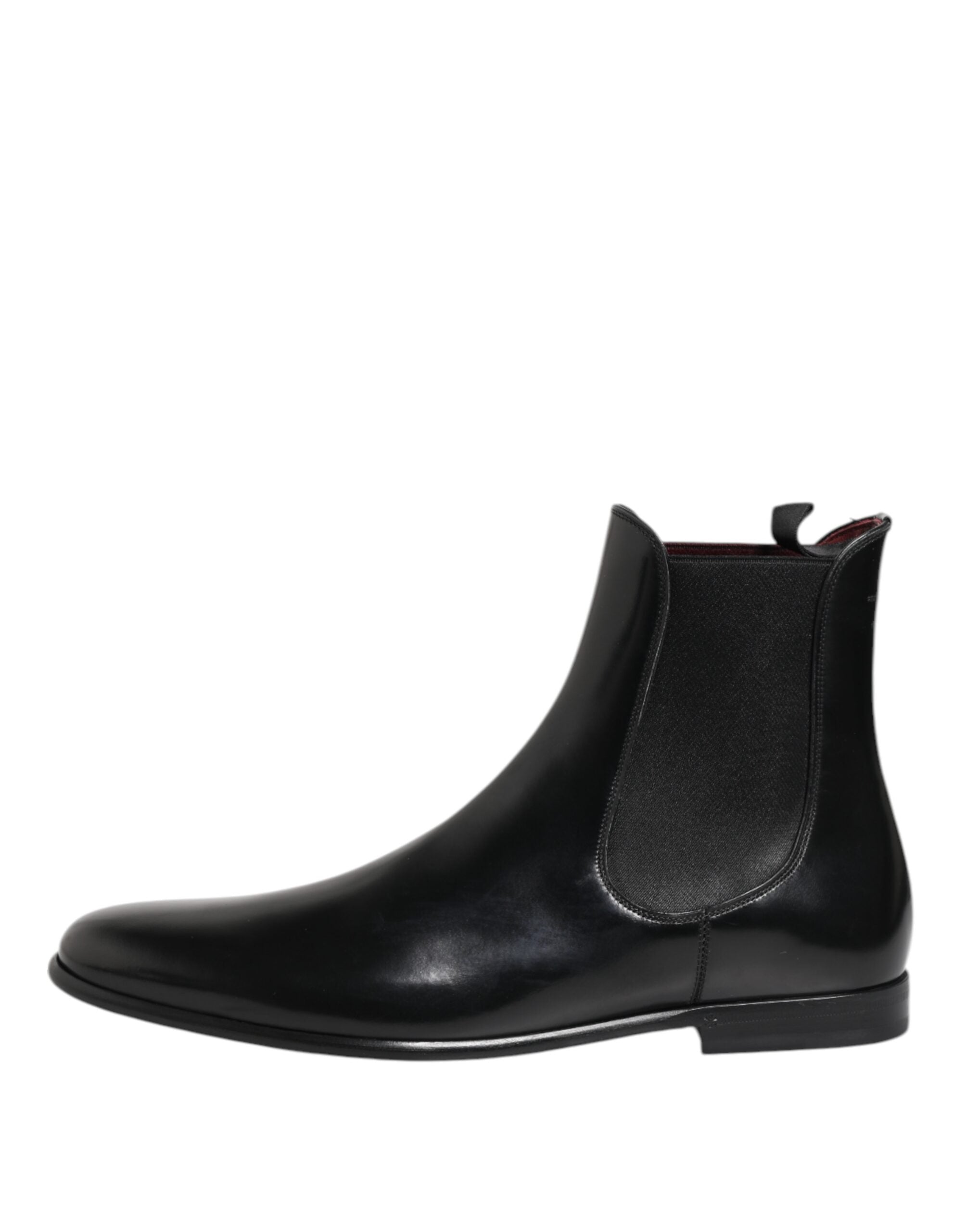 Dolce & Gabbana Black Chelsea Slip On Mid Calf Boots Shoes