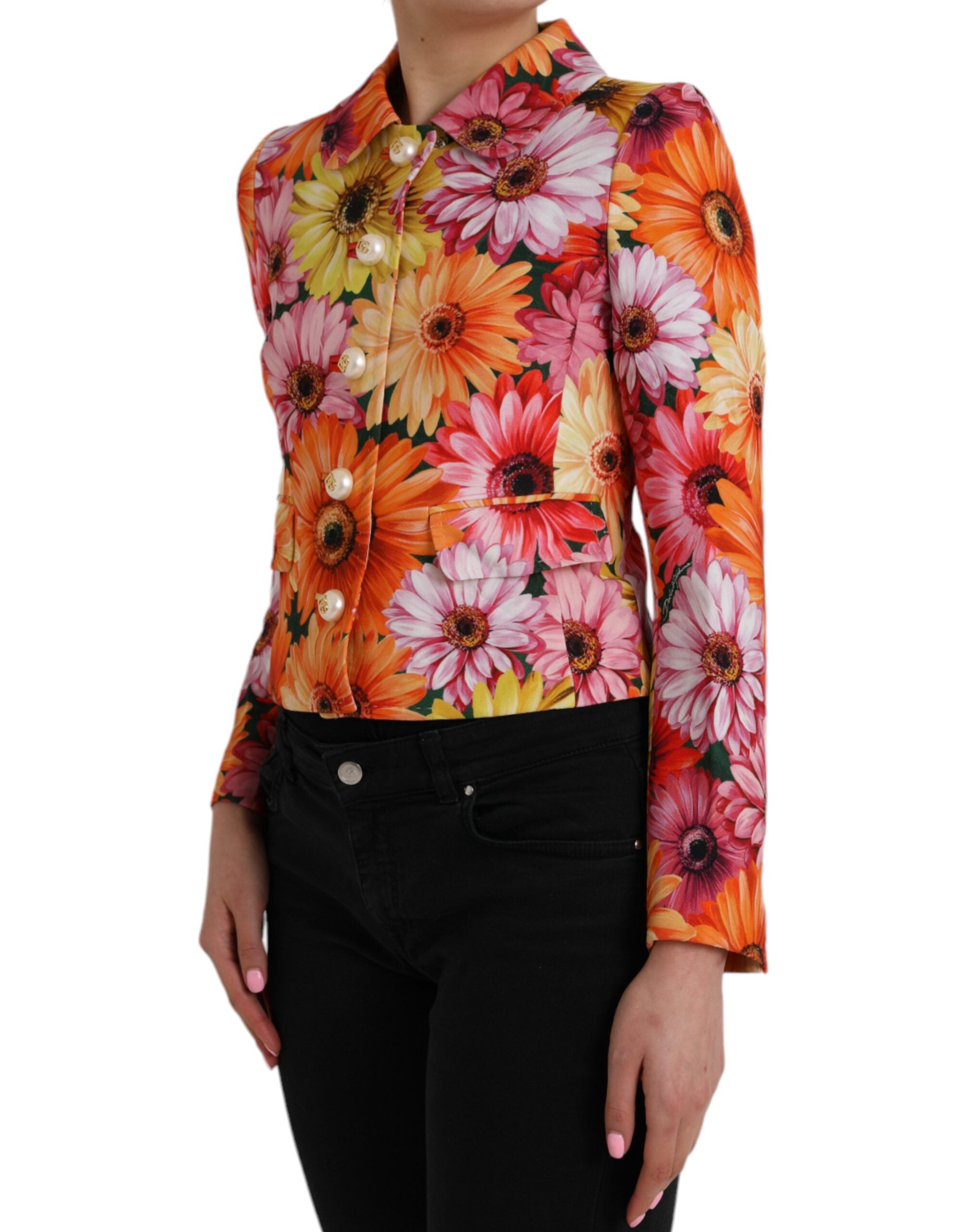 Dolce & Gabbana Multicolor Daisy Print Floral Fantasy Jacket