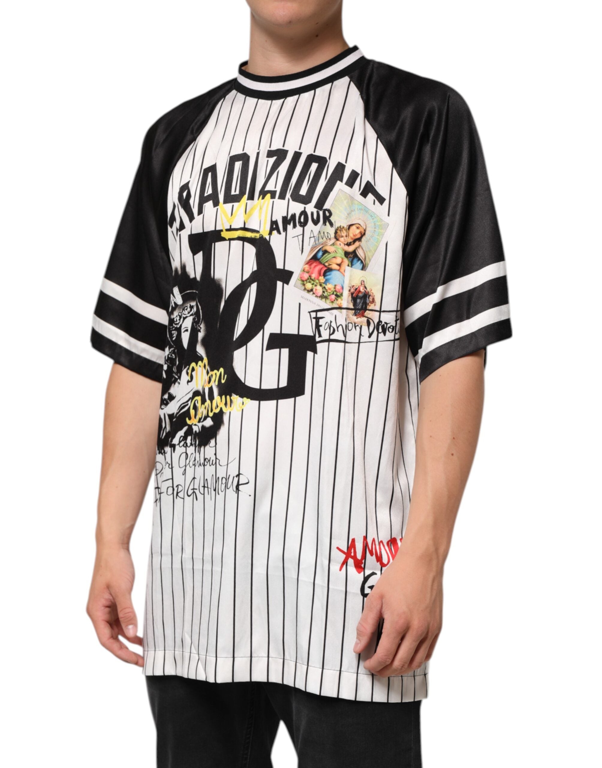 Dolce & Gabbana Tradizione Graffiti Print Oversized Men T-shirt