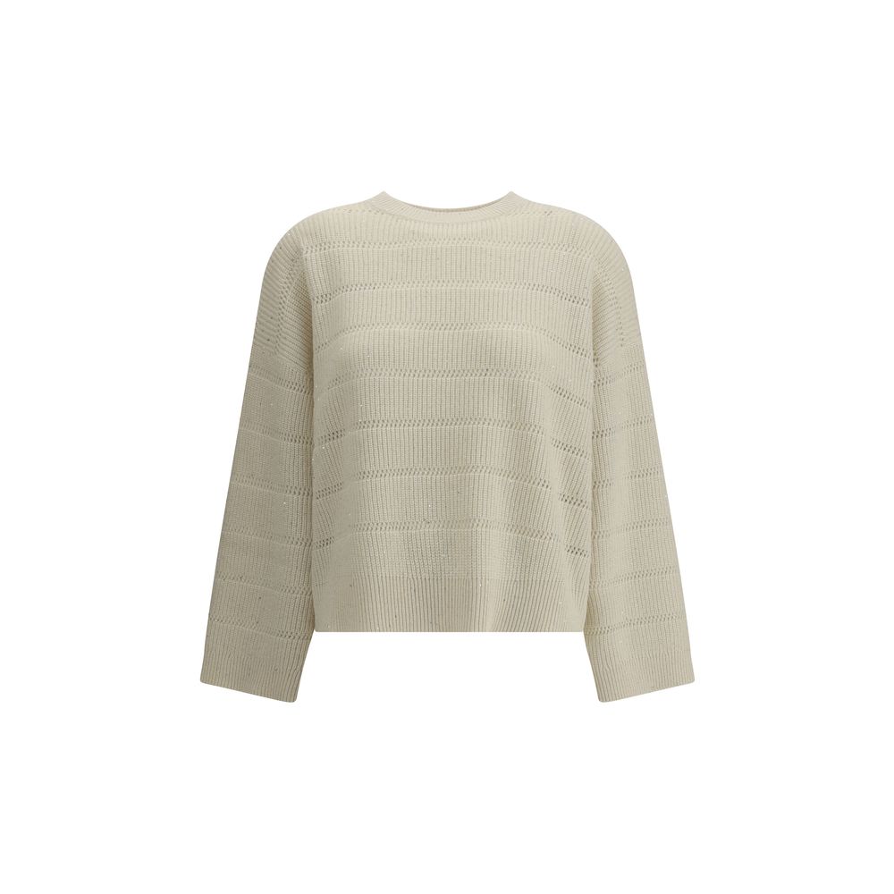 Brunello Cucinelli White Cashmere Sweater
