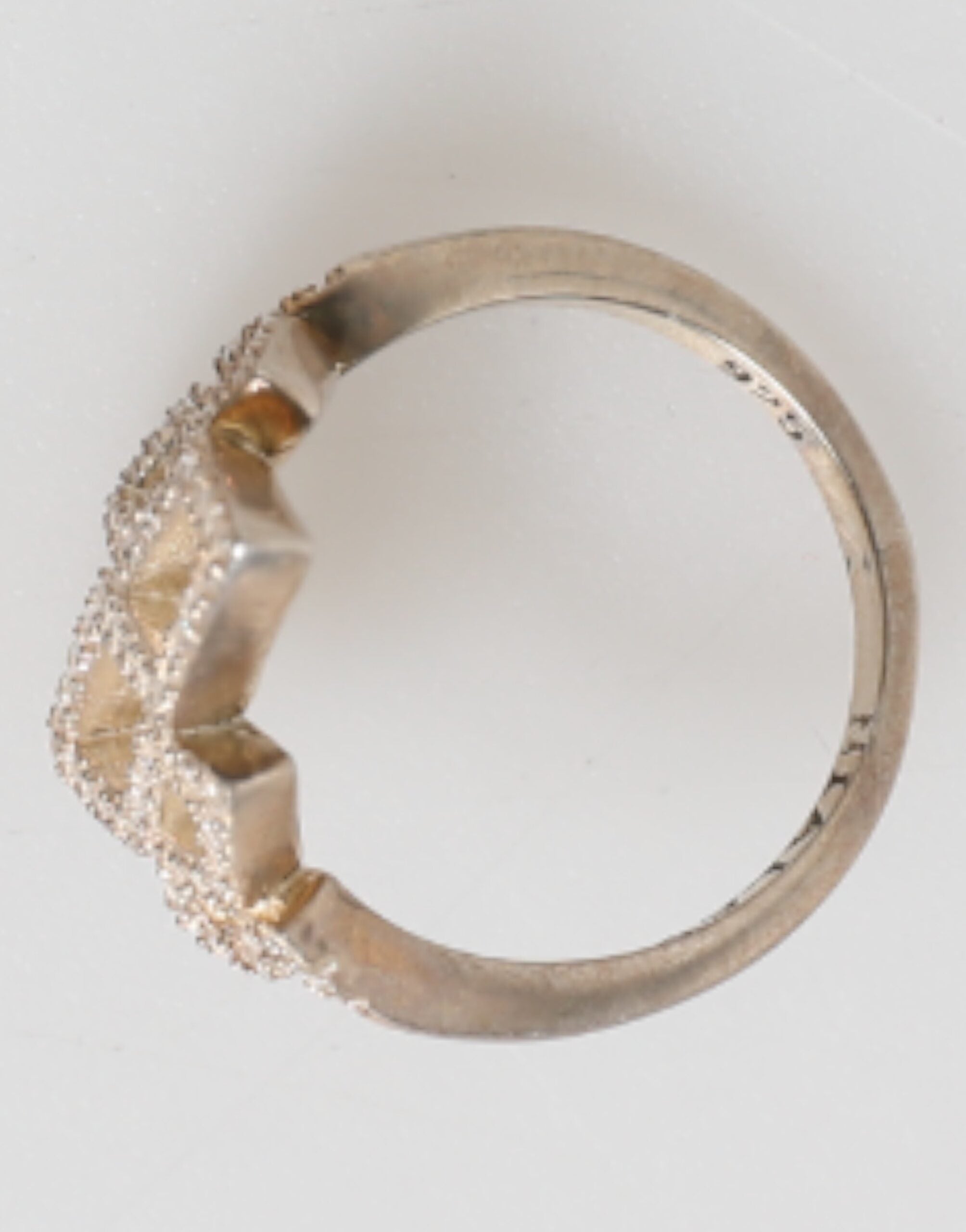 Nialaya Geometric Diamond Shape Pave CZ Crystal Jewelry Ring