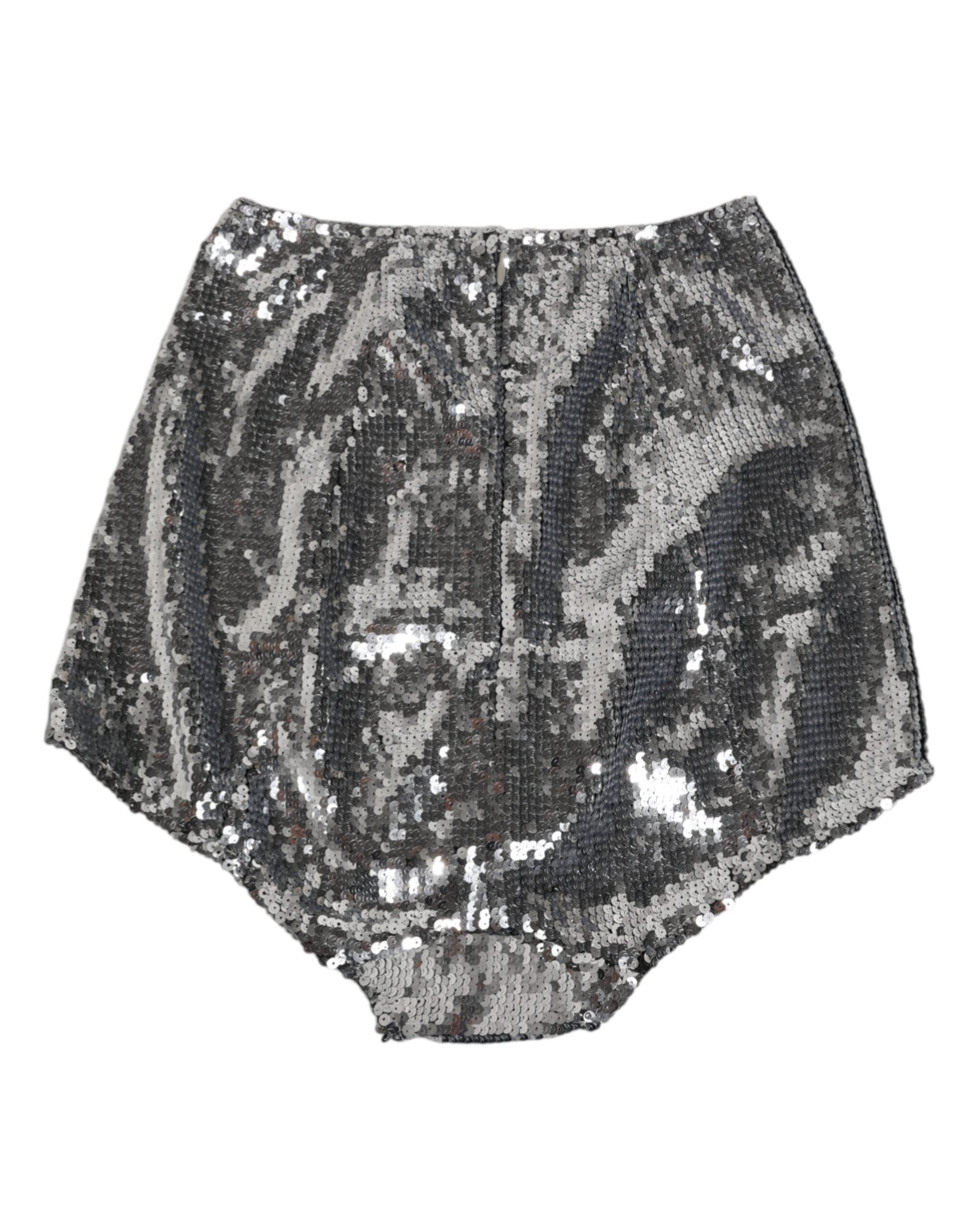 Dolce & Gabbana Silver Nylon Sequined Slip Girdle Panty Underwear