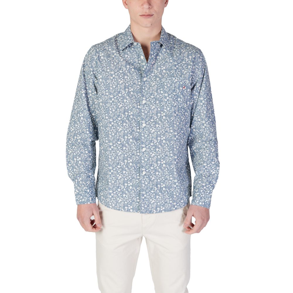 Replay Blue Cotton Pattern Shirt