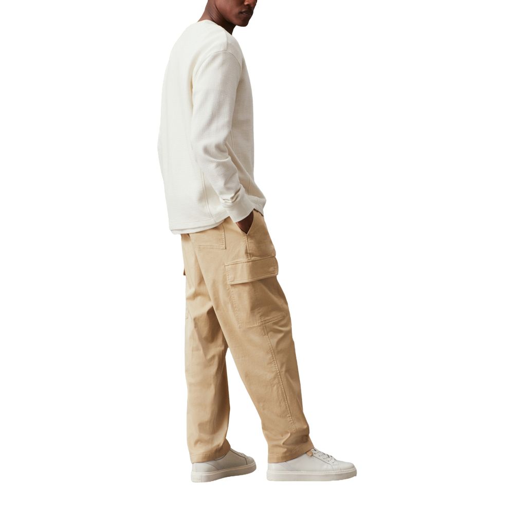 Calvin Klein Jeans Beige Recycled Cotton Casual Pants