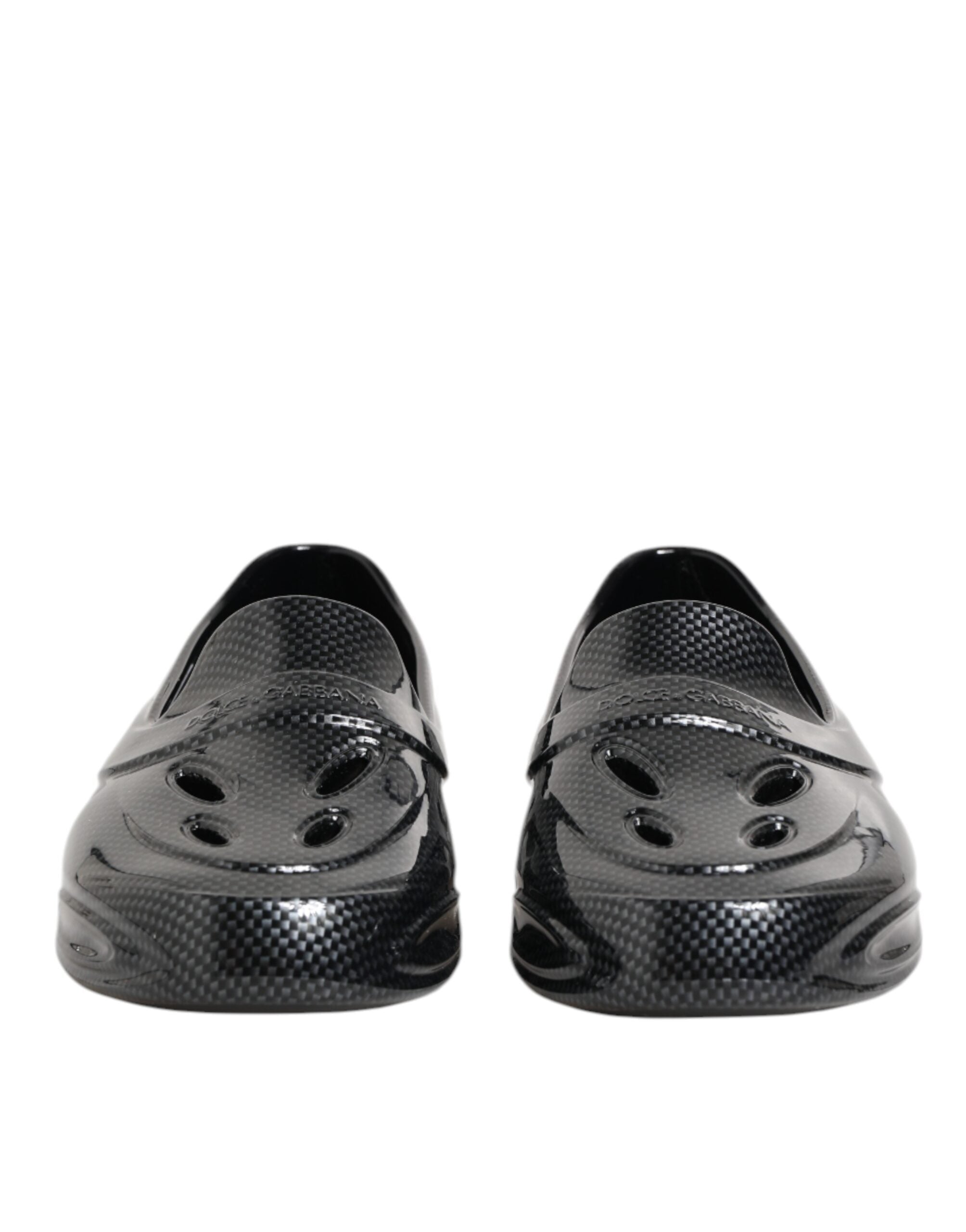 Dolce & Gabbana Black Rubber Slides Low Top Sneakers Shoes