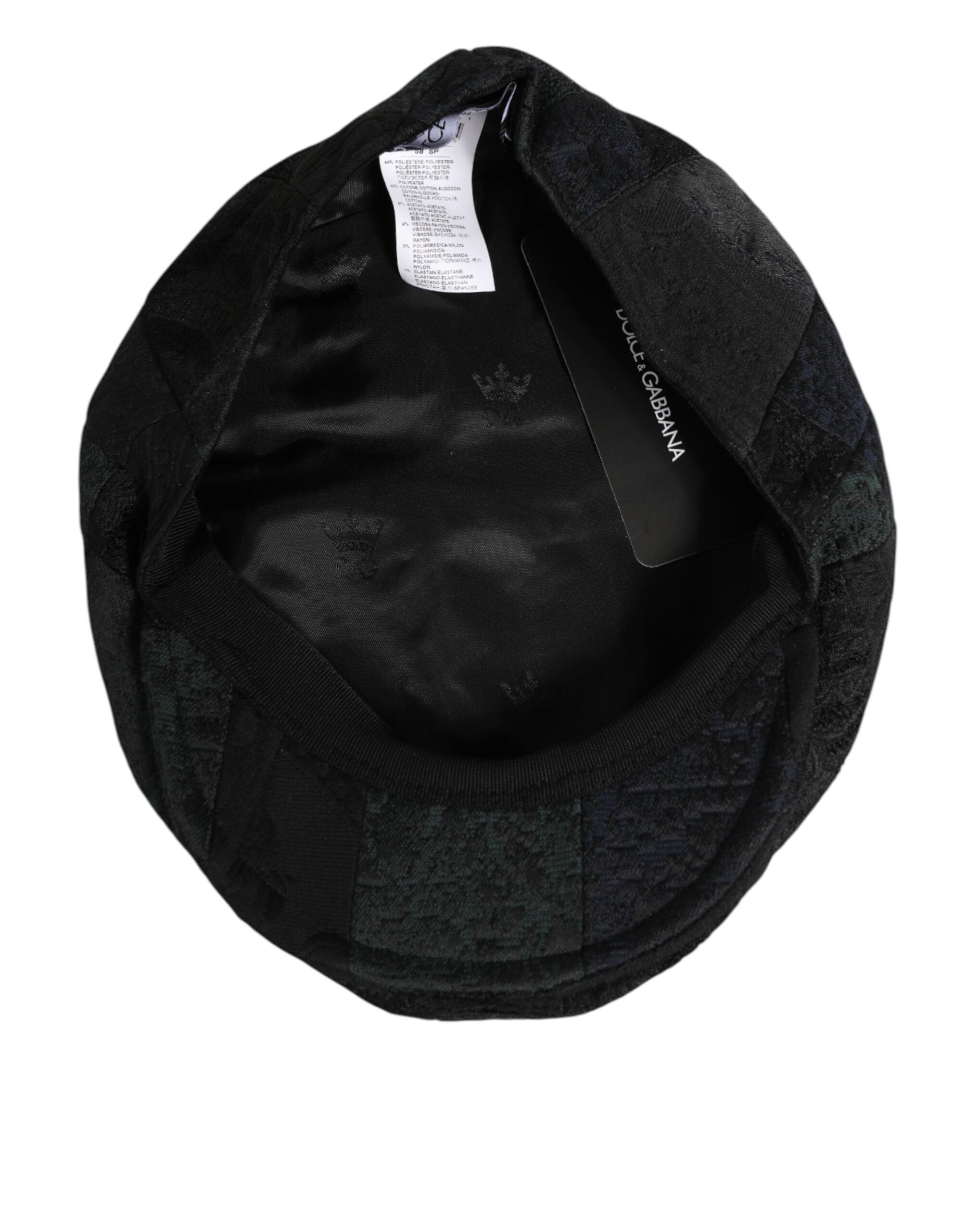 Dolce & Gabbana Black Polyester Newsboy Men Cloth Capello Hat