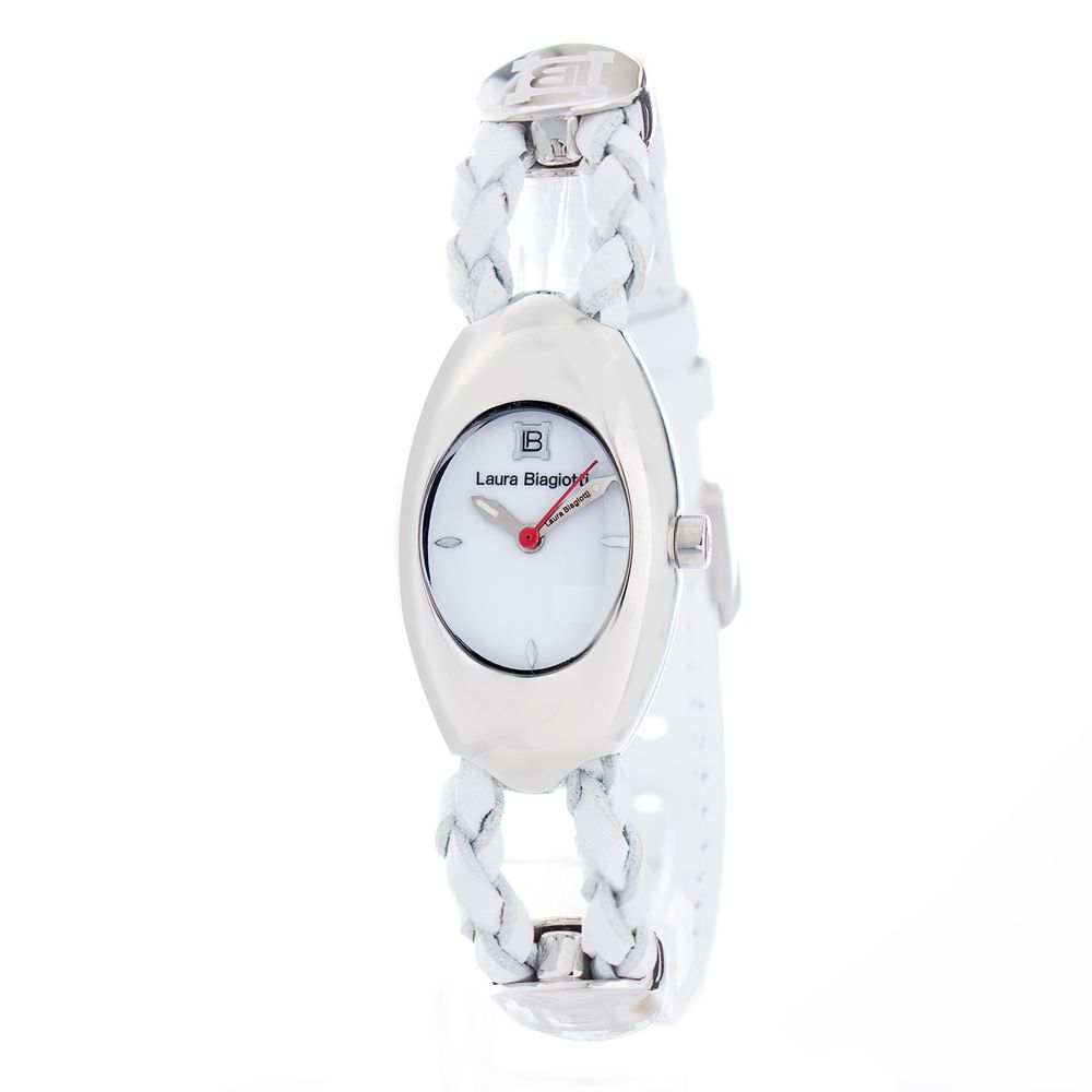Laura Biagiotti White Leather Dress Watch