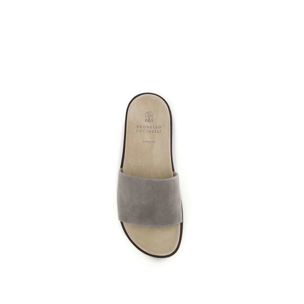 Brunello Cucinelli Gray Lamb Ovis Aries Aries Sandals