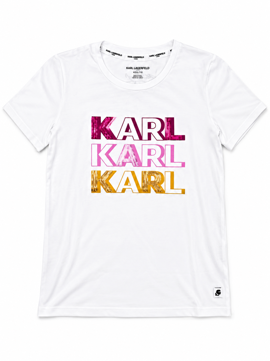 Karl Lagerfeld T-shirt Bold Multicolor Logo - White