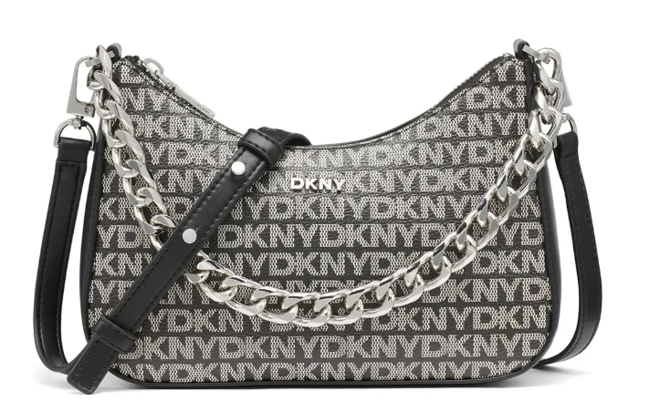 DKNY Small Jenna Logo-plaque Chain Cross Body Bag - Black