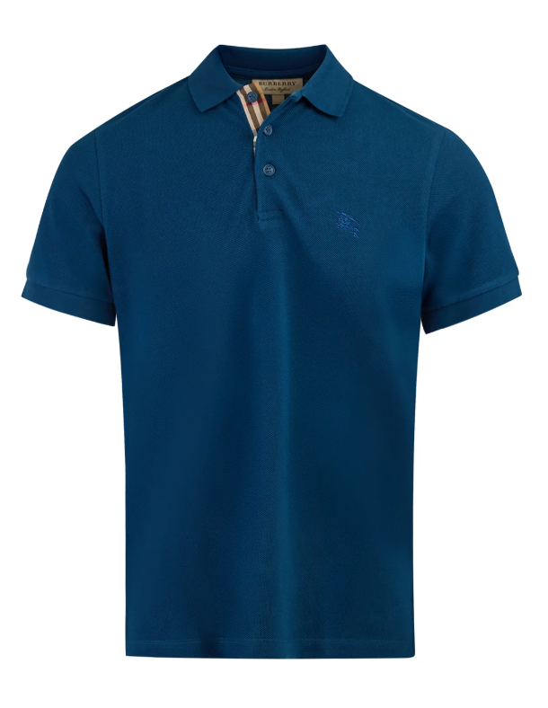 Burberry Hartford Classic Cotton Polo - Deep Teal Blue