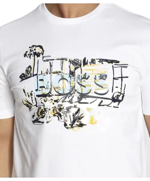 Hugo Boss Sketch-Style Logo Motif - White