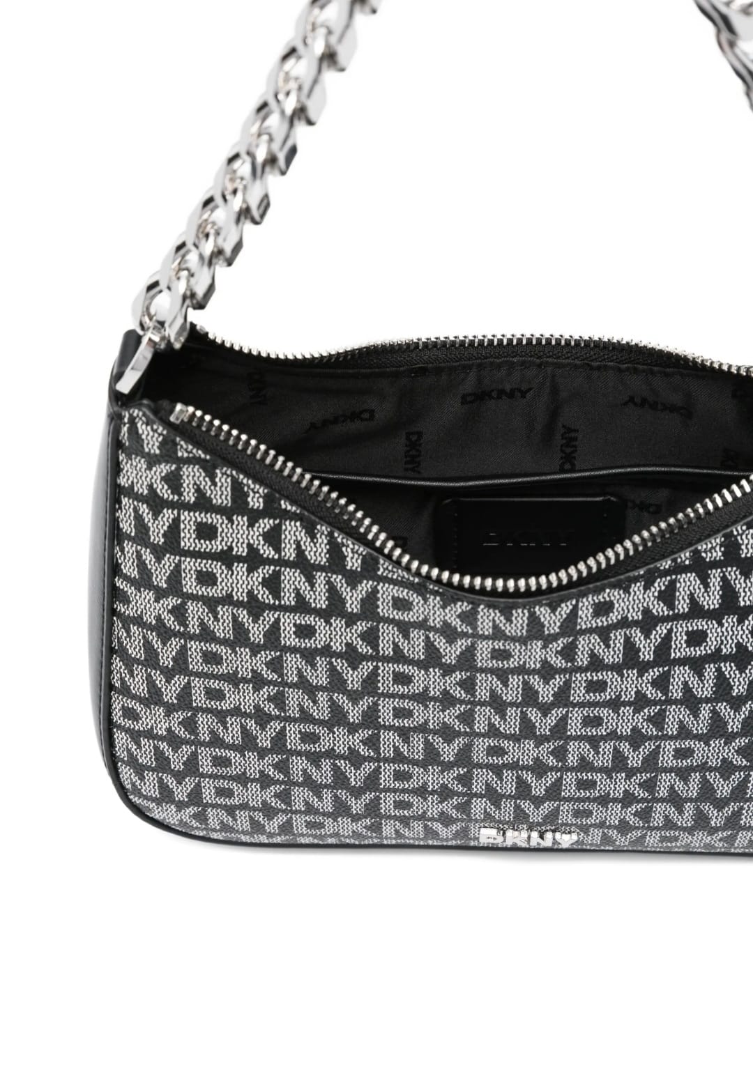 DKNY Small Jenna Logo-plaque Chain Cross Body Bag - Black