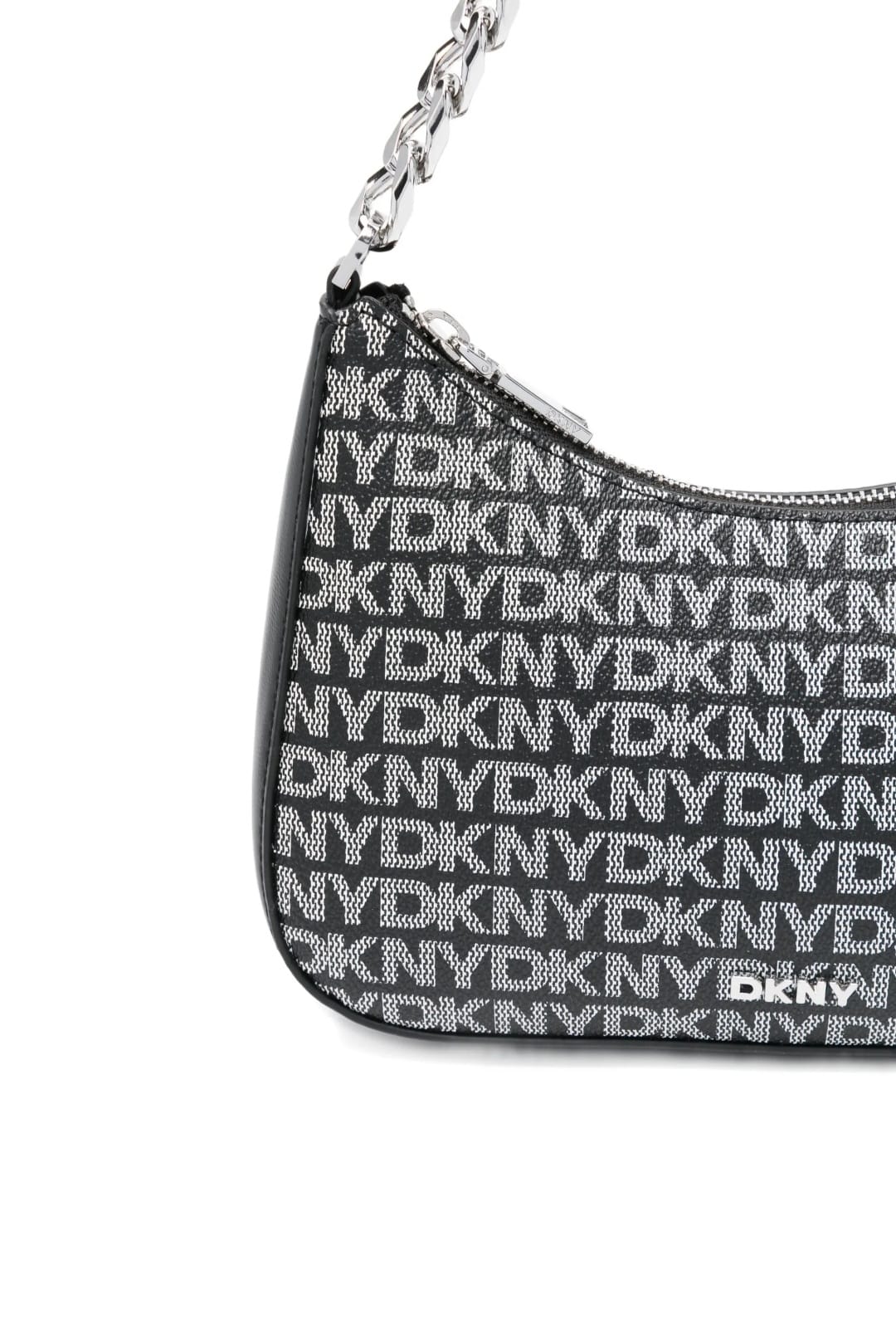 DKNY Small Jenna Logo-plaque Chain Cross Body Bag - Black