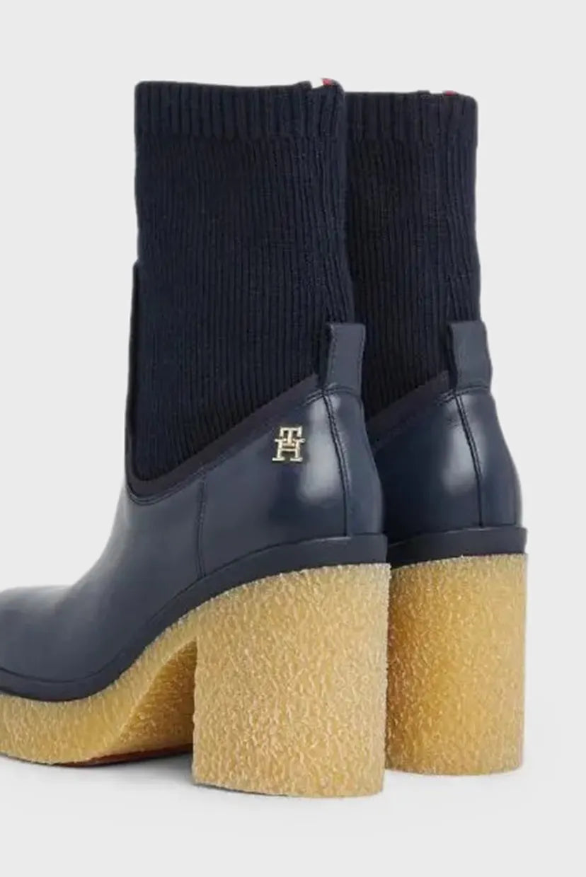 Tommy Hilfiger Blue Leather Ankle Boots