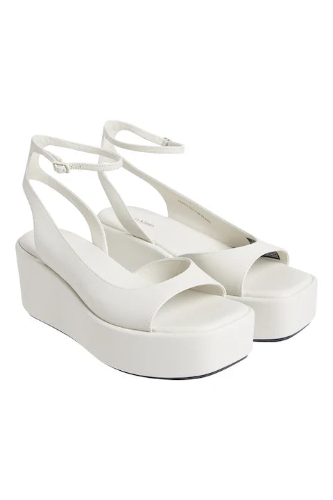 Calvin Klein Wedge Deep Toe Sandal - Ecru