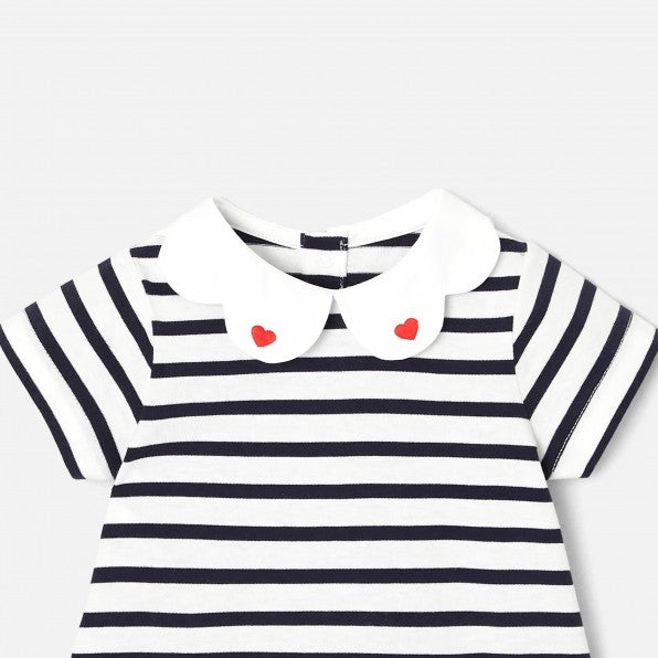 Jacadi Robe a manche Gigogne - Blanc/Marine