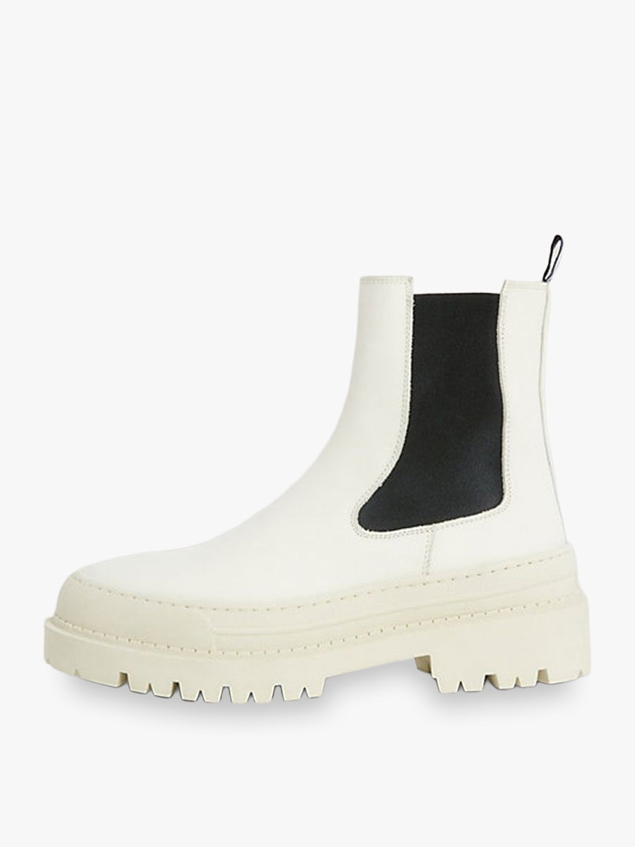 Tommy Hilfiger White Leather Ankle Boots