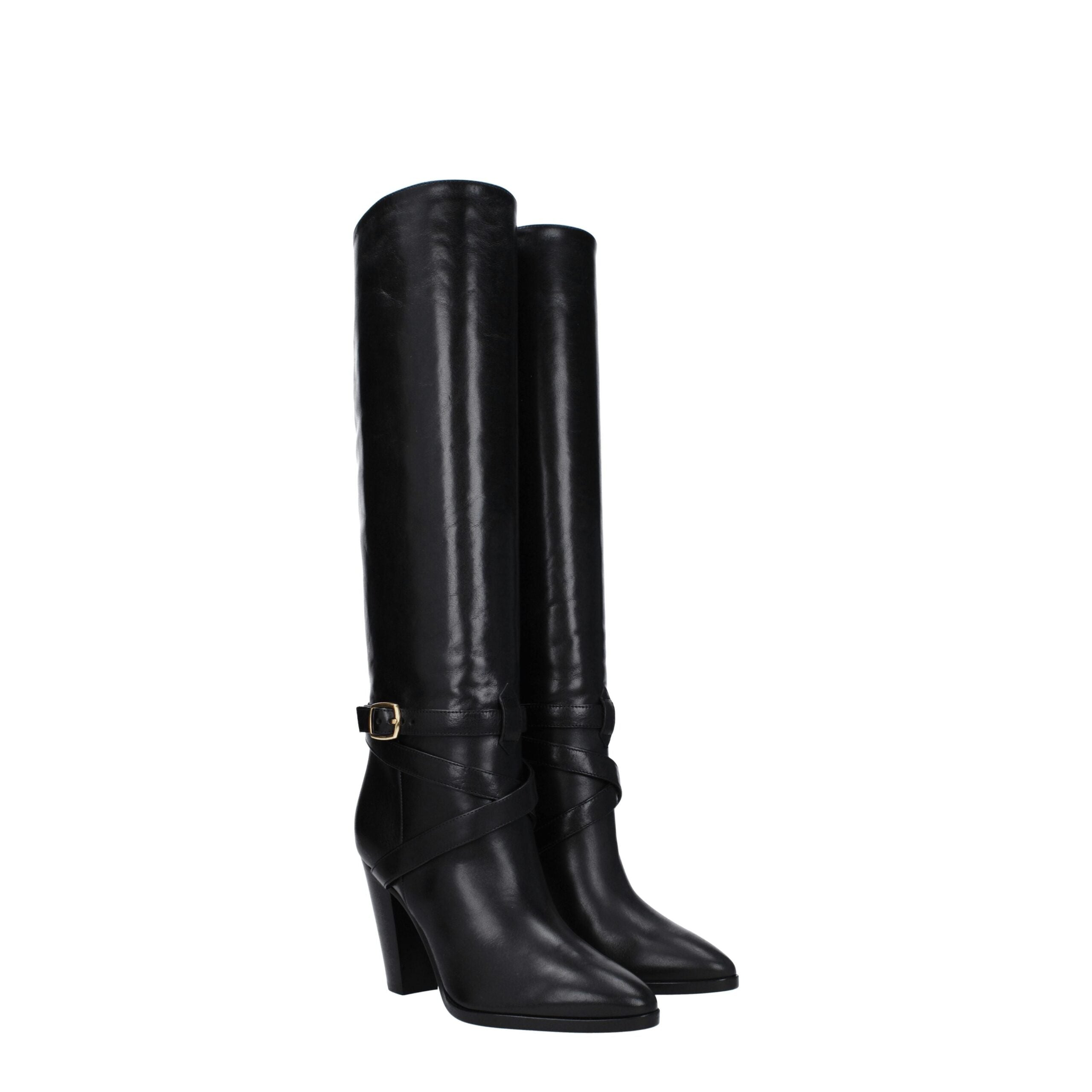 Celine Black Leather Boots