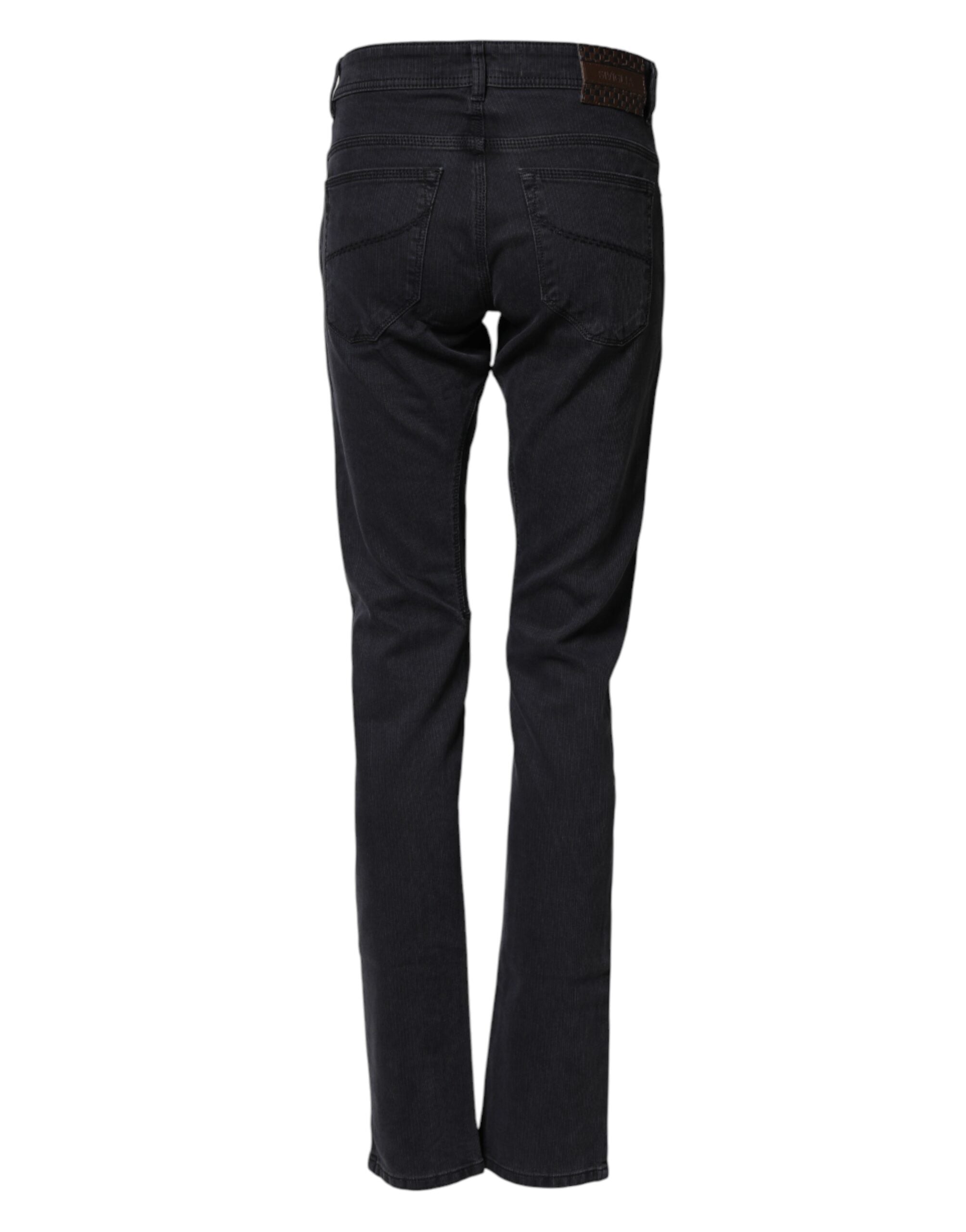 Siviglia Black Cotton Straight Fit Women Denim Trouser Jeans