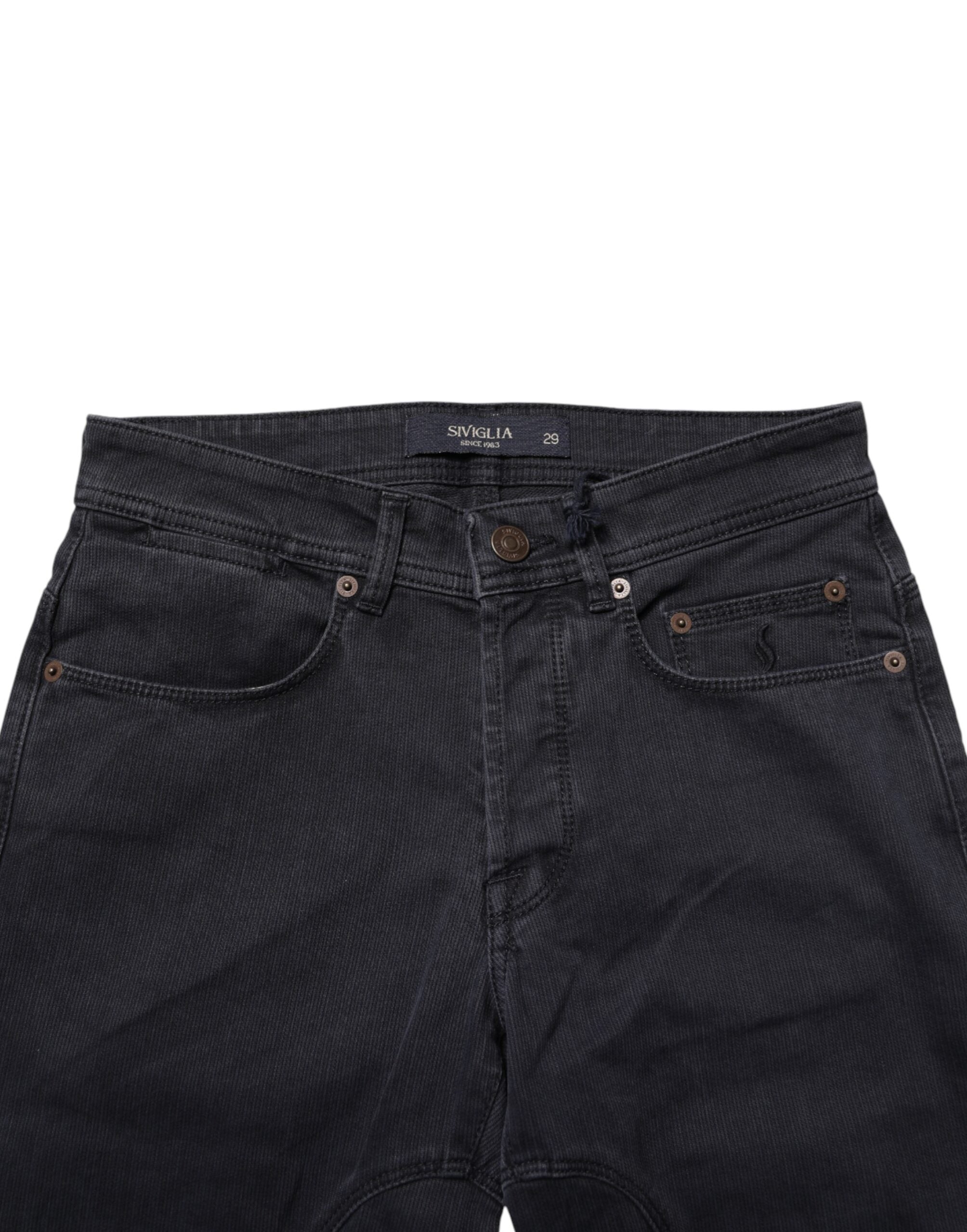 Siviglia Black Cotton Straight Fit Women Denim Trouser Jeans