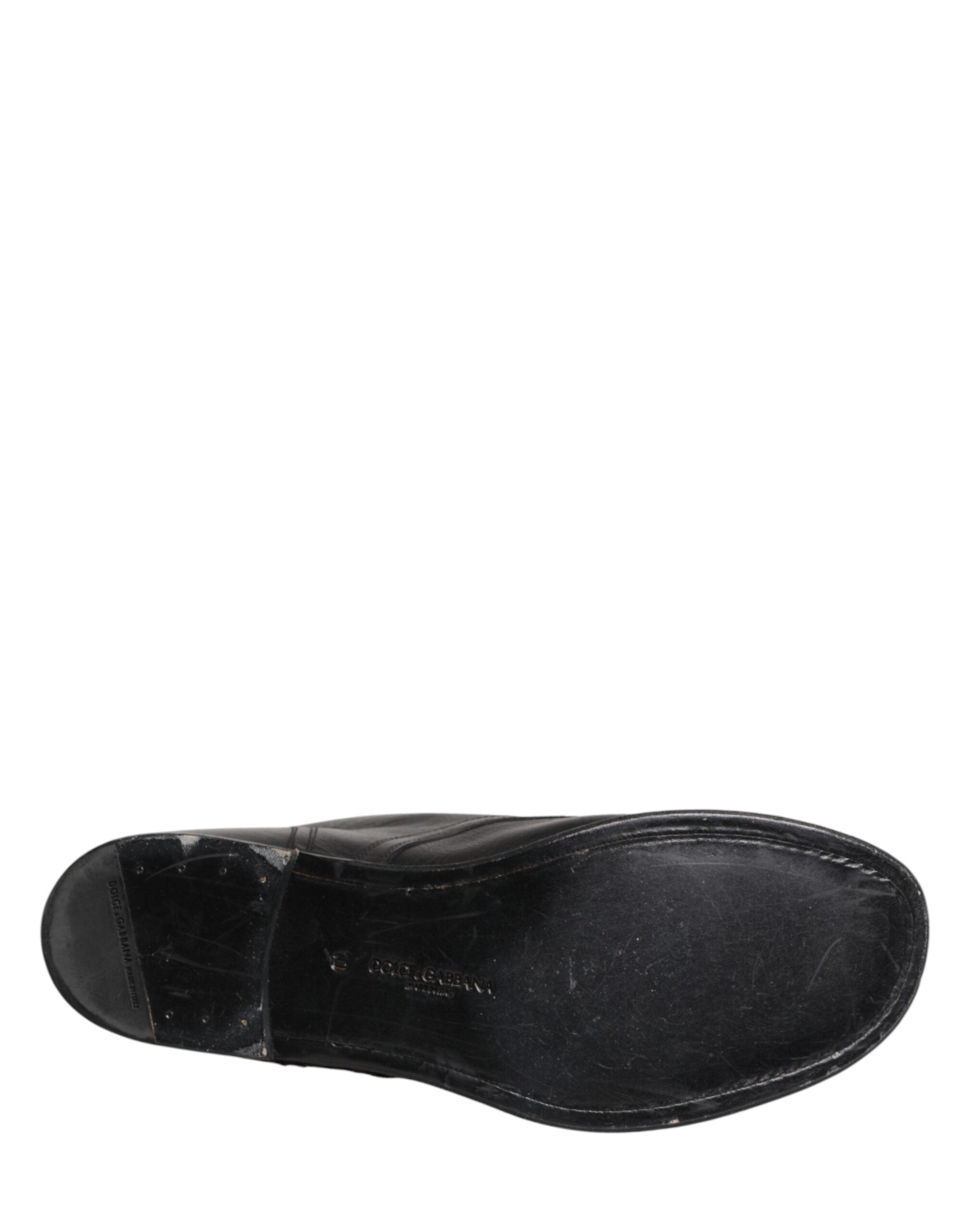 Dolce & Gabbana Black Lace Up Short Ankle Boots Men Shoes