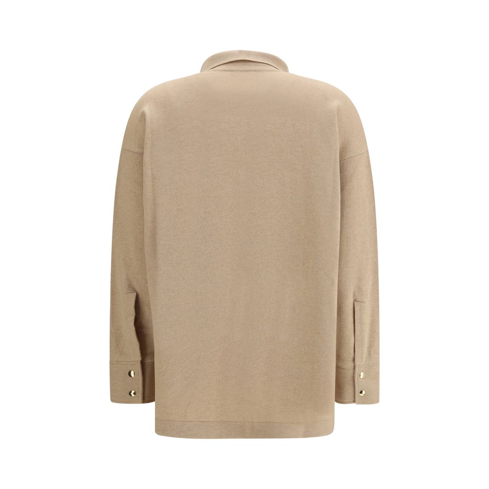 Fabiana Filippi Beige Fleece Wool Dress Shirt