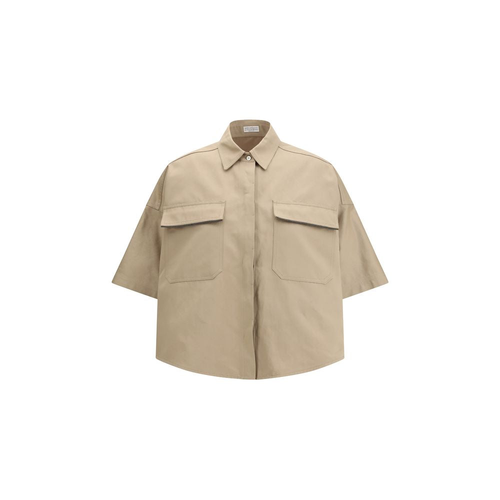 Brunello Cucinelli Beige Cotton Shortsleeve Shirt