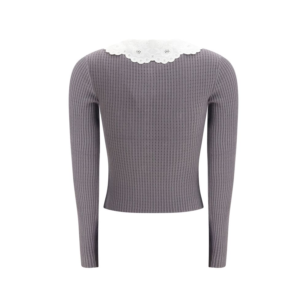 Self-Portrait Gray Viscose Shirt