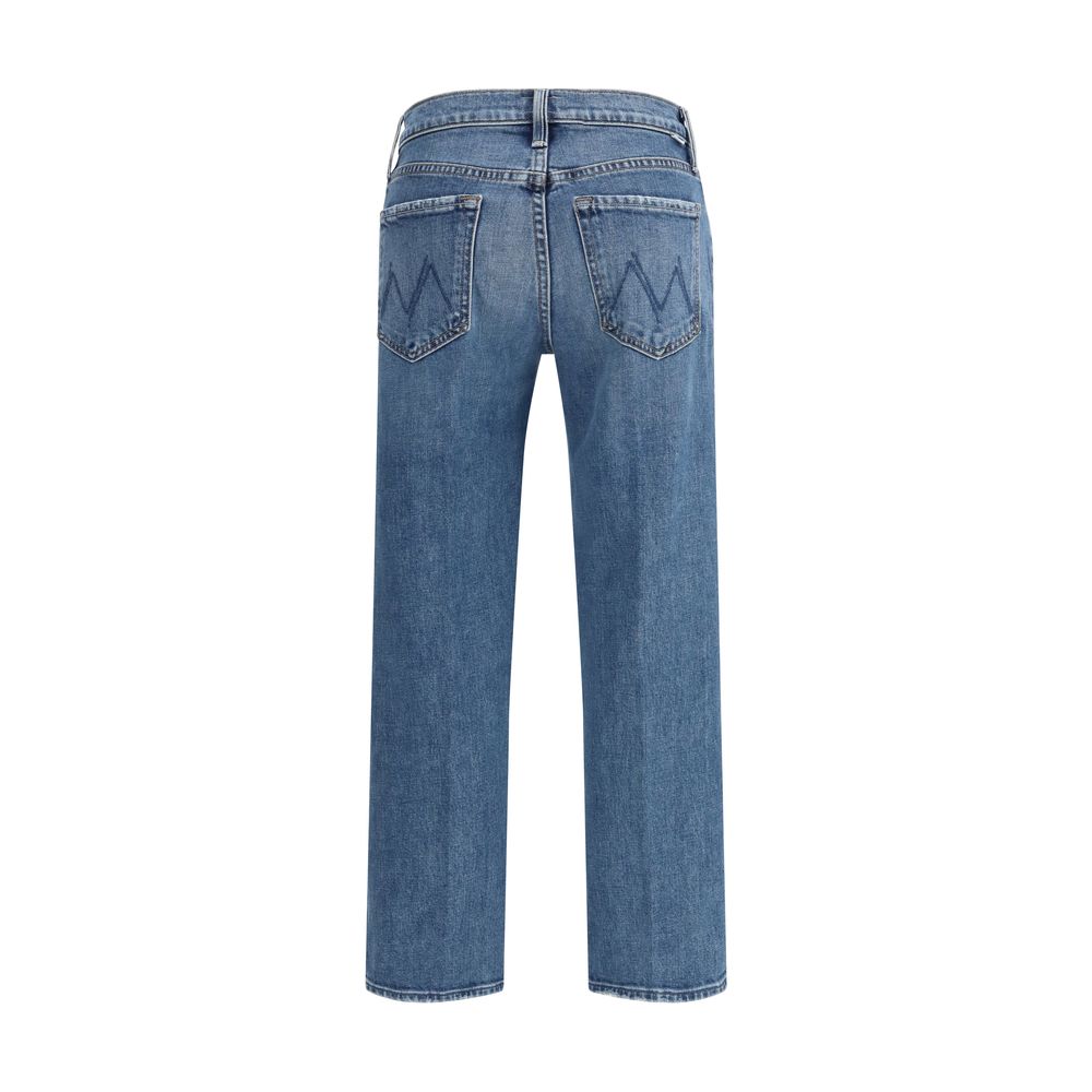 Mother Denim Blue Cotton Relaxed Fit Jeans