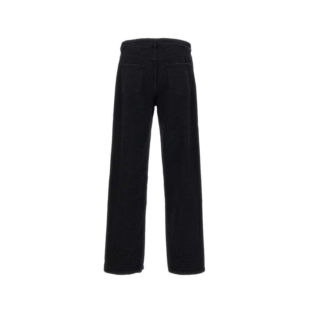 Saint Laurent Black Cotton Relaxed Fit Jeans