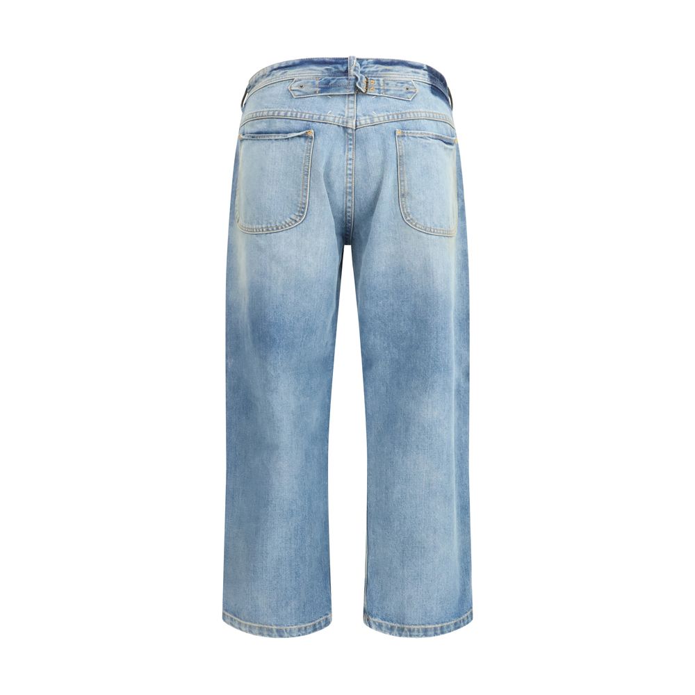 Maison Margiela Blue Cotton Cropped Jeans