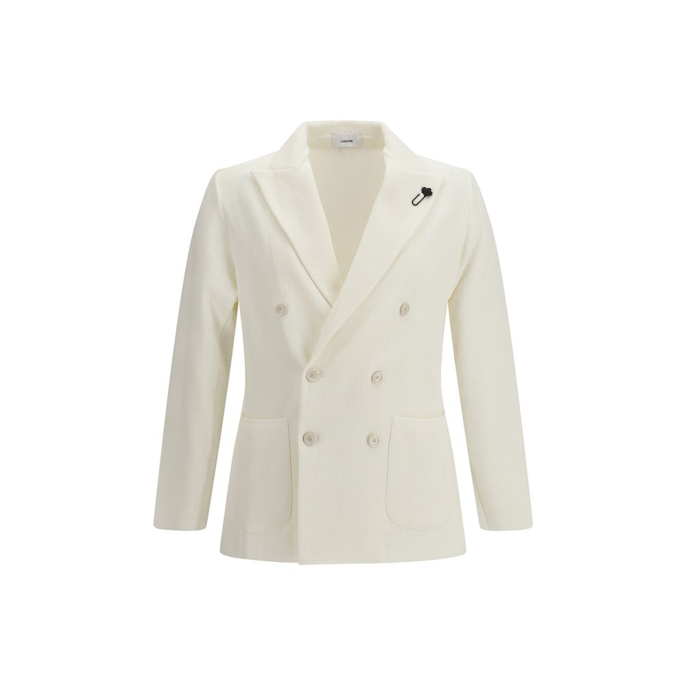 Lardini White Cotton Blazer