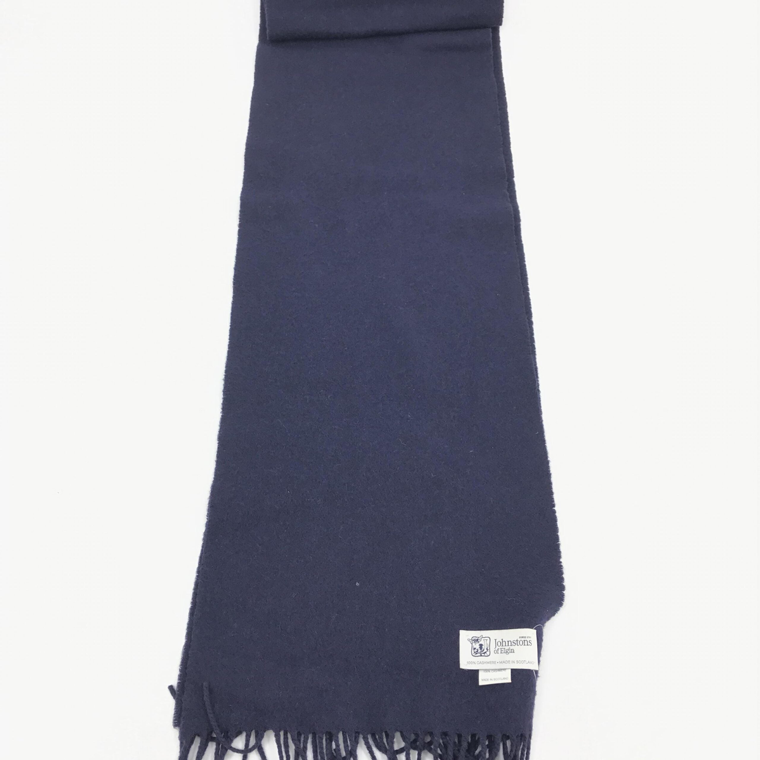 Johnstons of elgin Navy Blue Soft Wool Scarf